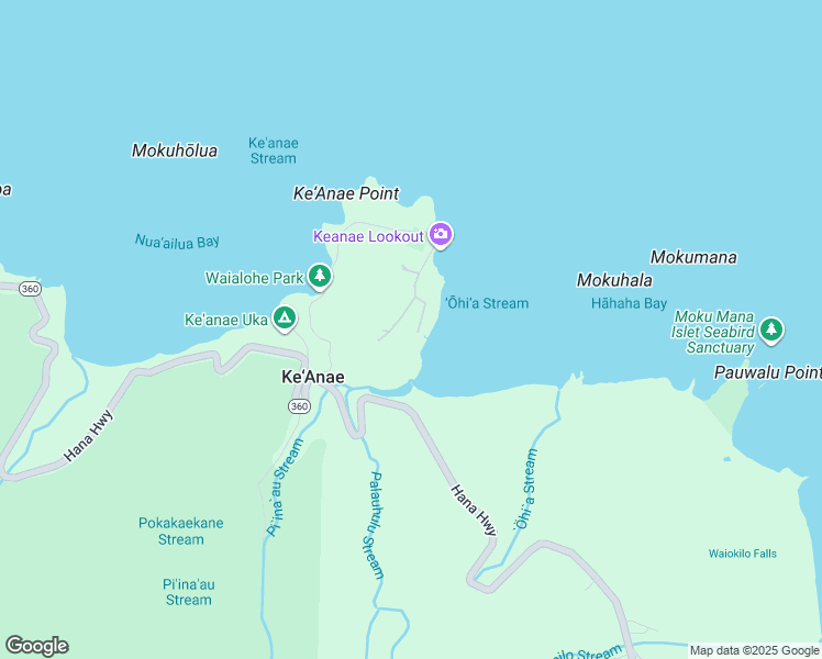 map of restaurants, bars, coffee shops, grocery stores, and more near 900 Keanae Road in Hana