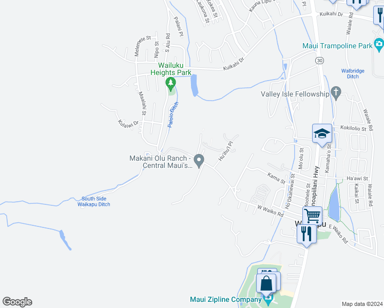map of restaurants, bars, coffee shops, grocery stores, and more near 440 West Waiko Road in Wailuku