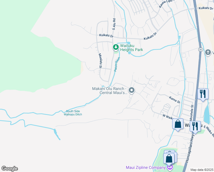 map of restaurants, bars, coffee shops, grocery stores, and more near 796 South Alu Road in Wailuku