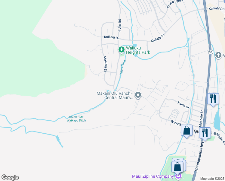 map of restaurants, bars, coffee shops, grocery stores, and more near 796 South Alu Road in Wailuku