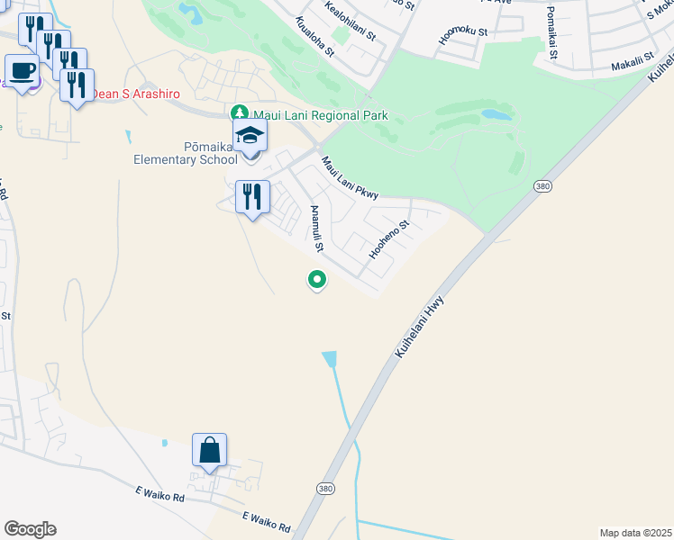 map of restaurants, bars, coffee shops, grocery stores, and more near 194 Anamuli Street in Kahului