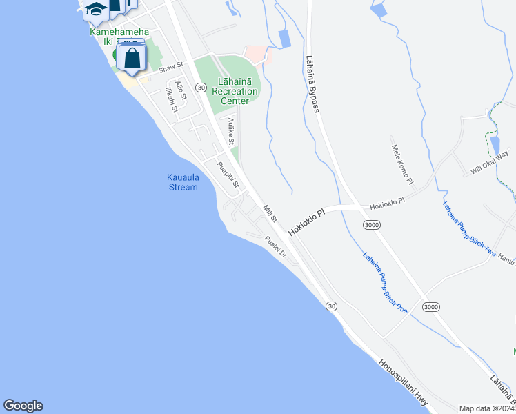 map of restaurants, bars, coffee shops, grocery stores, and more near 28 Puapake Place in Lahaina