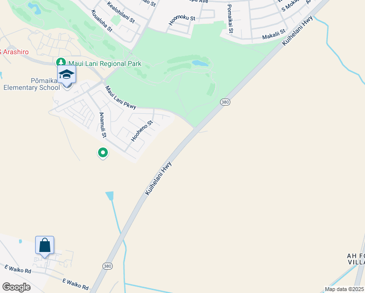 map of restaurants, bars, coffee shops, grocery stores, and more near Kuihelani Highway in Kahului