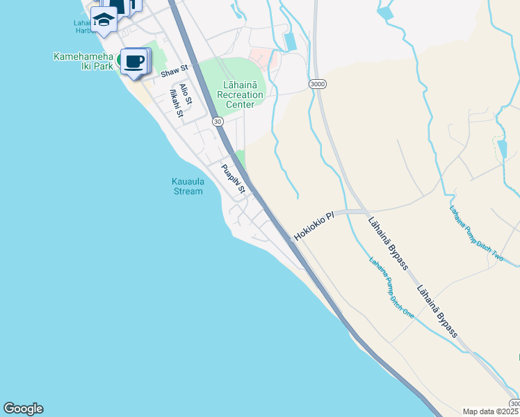 map of restaurants, bars, coffee shops, grocery stores, and more near 41 Puapake Place in Lahaina