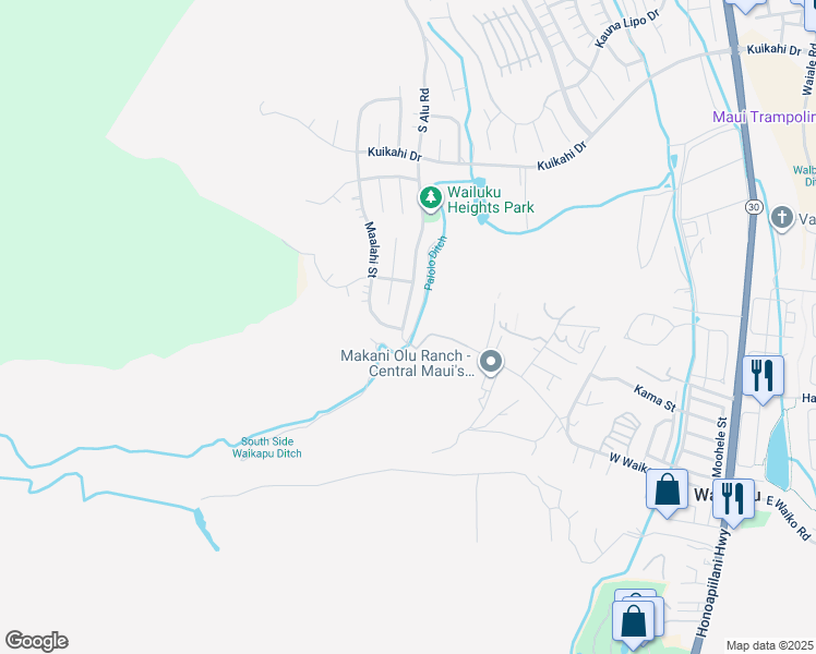 map of restaurants, bars, coffee shops, grocery stores, and more near 773 South Alu Road in Wailuku