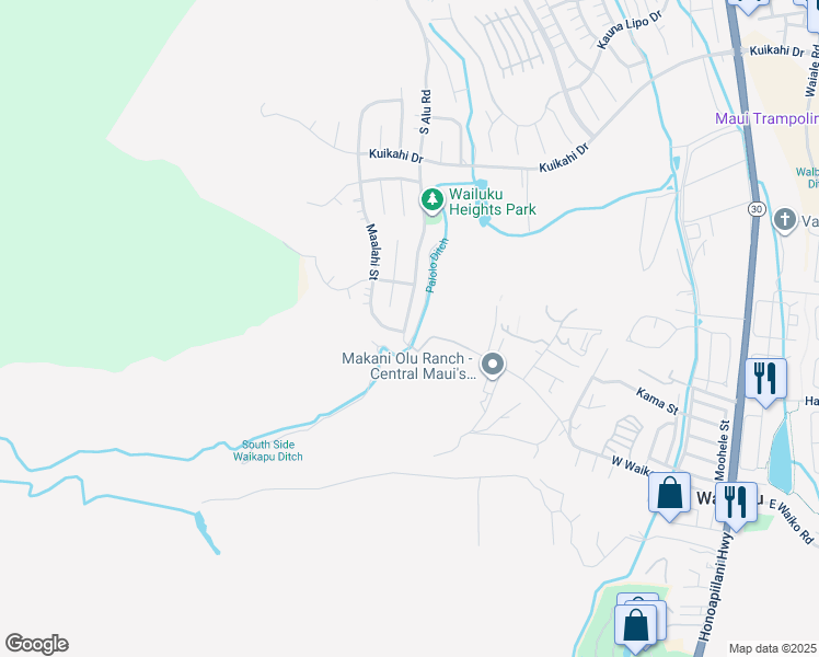 map of restaurants, bars, coffee shops, grocery stores, and more near 773 South Alu Road in Wailuku
