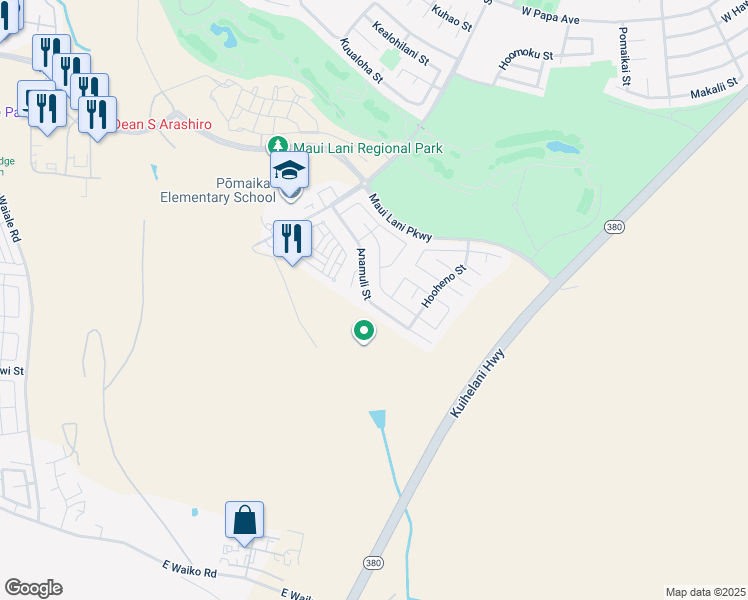 map of restaurants, bars, coffee shops, grocery stores, and more near 159 Anamuli Street in Kahului