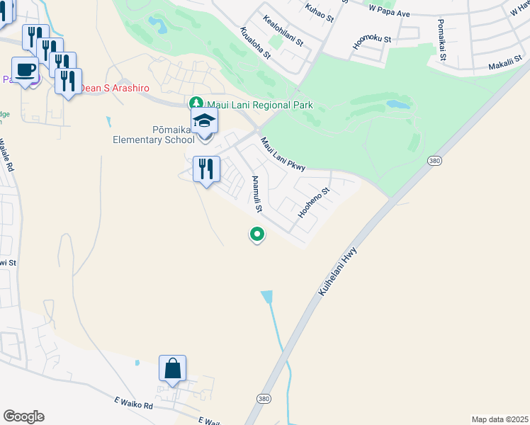 map of restaurants, bars, coffee shops, grocery stores, and more near 159 Anamuli Street in Kahului
