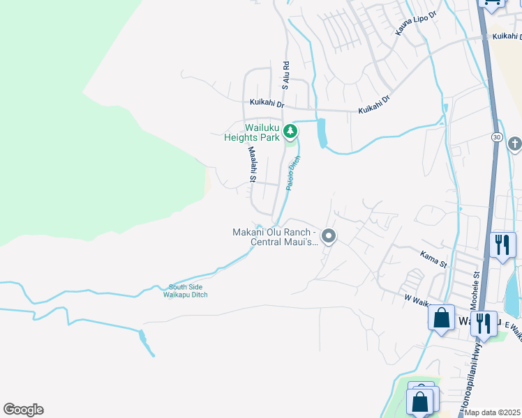 map of restaurants, bars, coffee shops, grocery stores, and more near 787 Maalahi Street in Wailuku