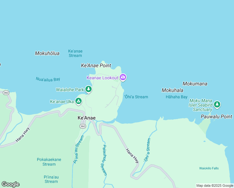 map of restaurants, bars, coffee shops, grocery stores, and more near Keanae Road in Maui County
