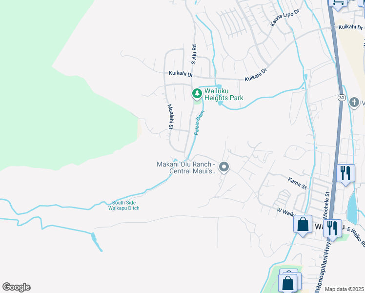 map of restaurants, bars, coffee shops, grocery stores, and more near 760 South Alu Road in Wailuku