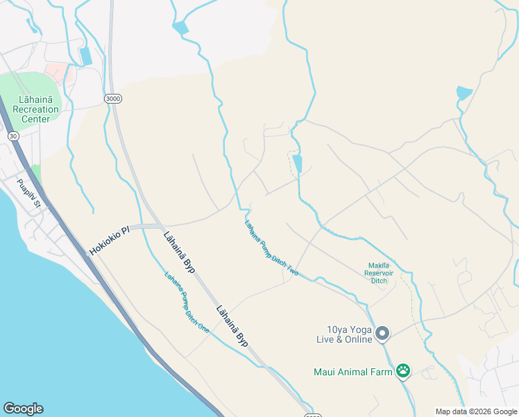 map of restaurants, bars, coffee shops, grocery stores, and more near 56 Wili Okai Way in Lahaina