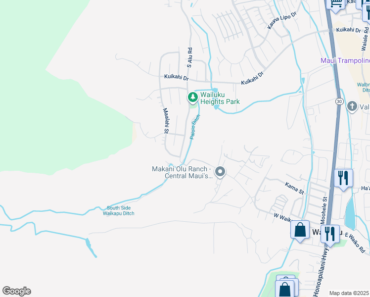 map of restaurants, bars, coffee shops, grocery stores, and more near 745 South Alu Road in Wailuku