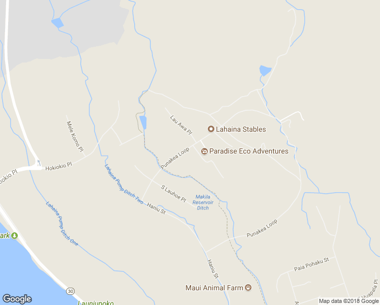 map of restaurants, bars, coffee shops, grocery stores, and more near 296 Punakea Loop in Lahaina