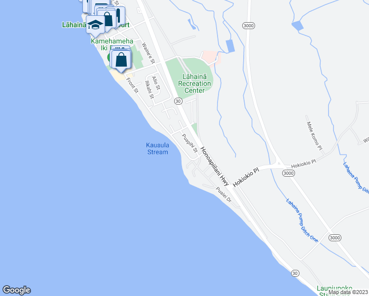 map of restaurants, bars, coffee shops, grocery stores, and more near 246 Front Street in Lahaina