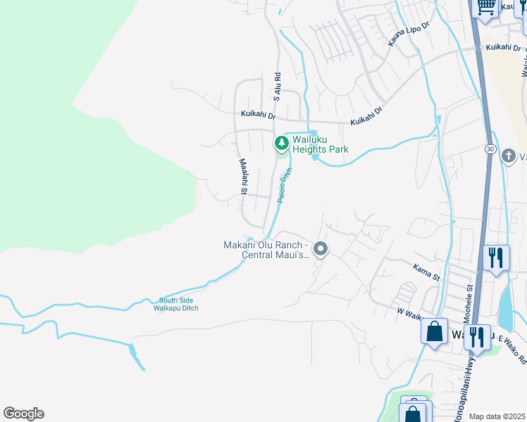 map of restaurants, bars, coffee shops, grocery stores, and more near 744 South Alu Road in Wailuku