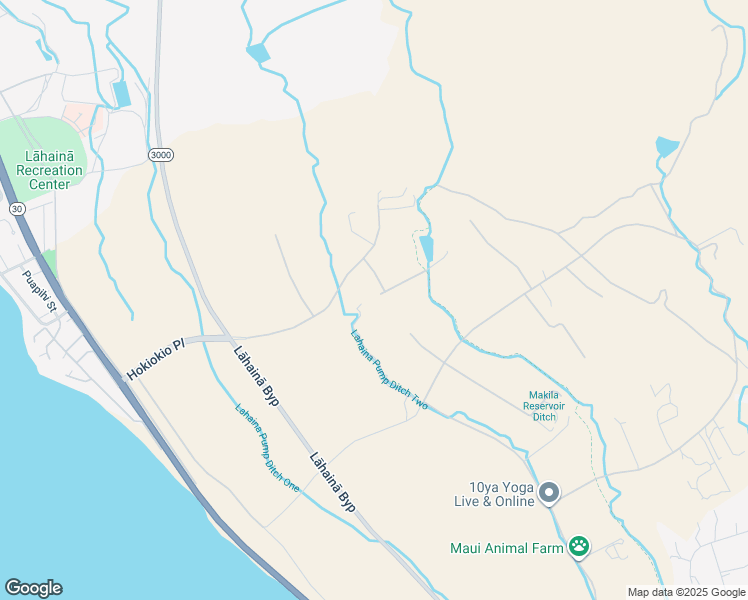 map of restaurants, bars, coffee shops, grocery stores, and more near 36 Wili Okai Way in Lahaina