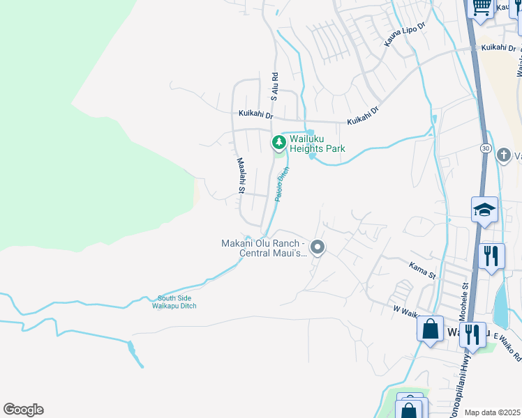 map of restaurants, bars, coffee shops, grocery stores, and more near 744 South Alu Road in Wailuku