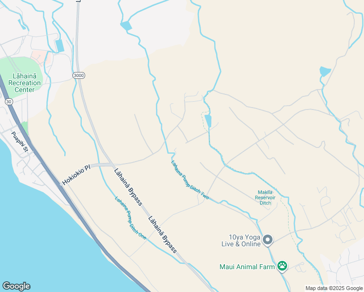 map of restaurants, bars, coffee shops, grocery stores, and more near 56 Wili Okai Way in Lahaina