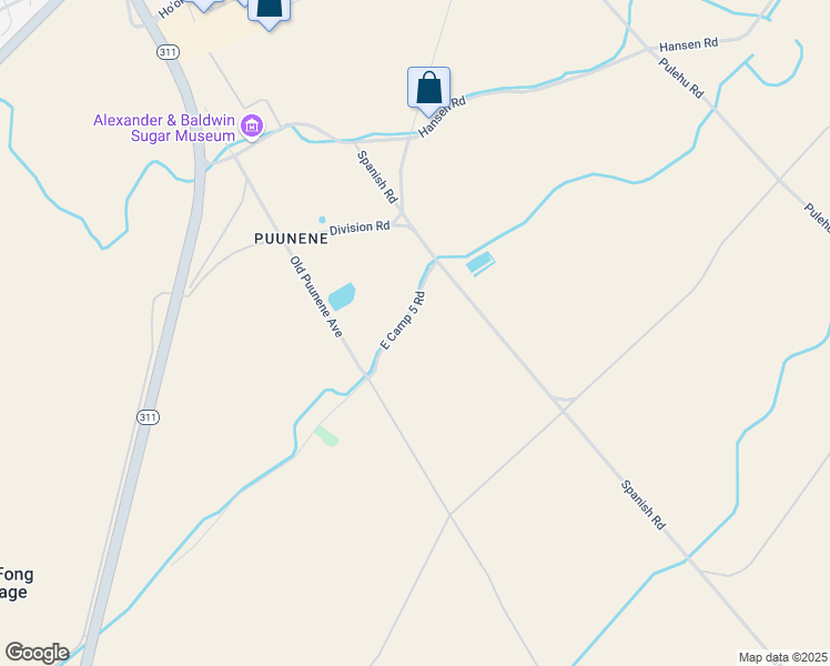 map of restaurants, bars, coffee shops, grocery stores, and more near East Camp 5 Road in Kahului