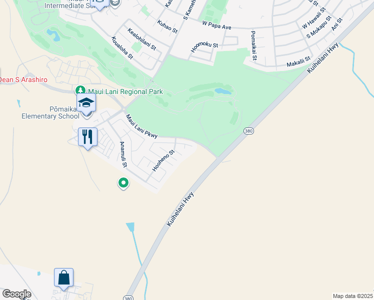 map of restaurants, bars, coffee shops, grocery stores, and more near 9 Wehi Way in Kahului
