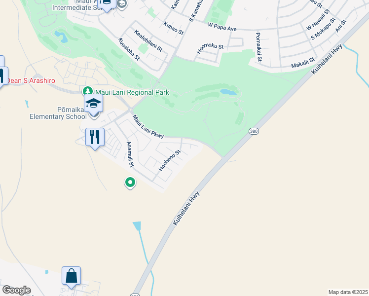 map of restaurants, bars, coffee shops, grocery stores, and more near 8 Wehi Way in Kahului