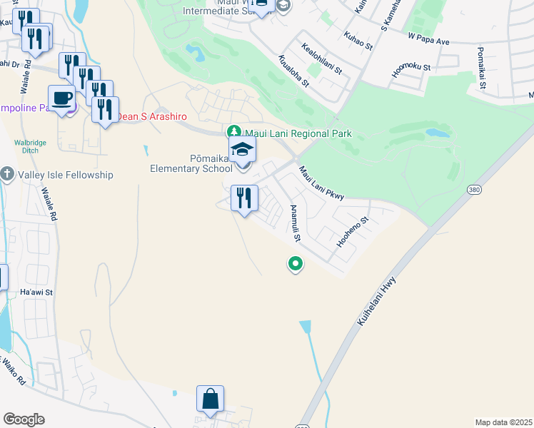 map of restaurants, bars, coffee shops, grocery stores, and more near 226 Alake St in Kahului