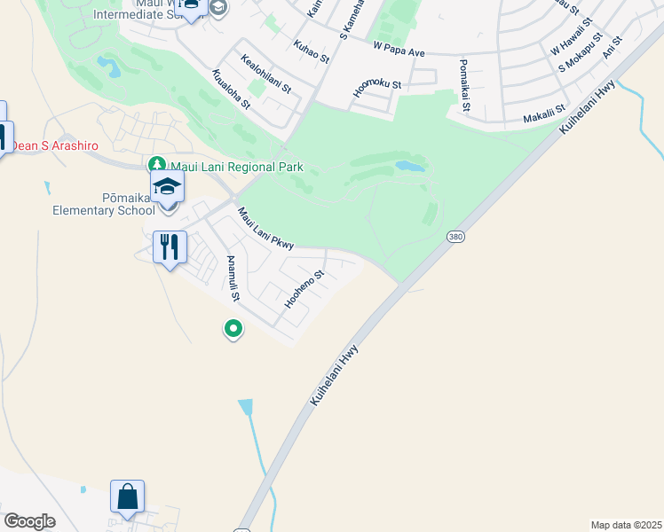 map of restaurants, bars, coffee shops, grocery stores, and more near 8 Wehi Way in Kahului