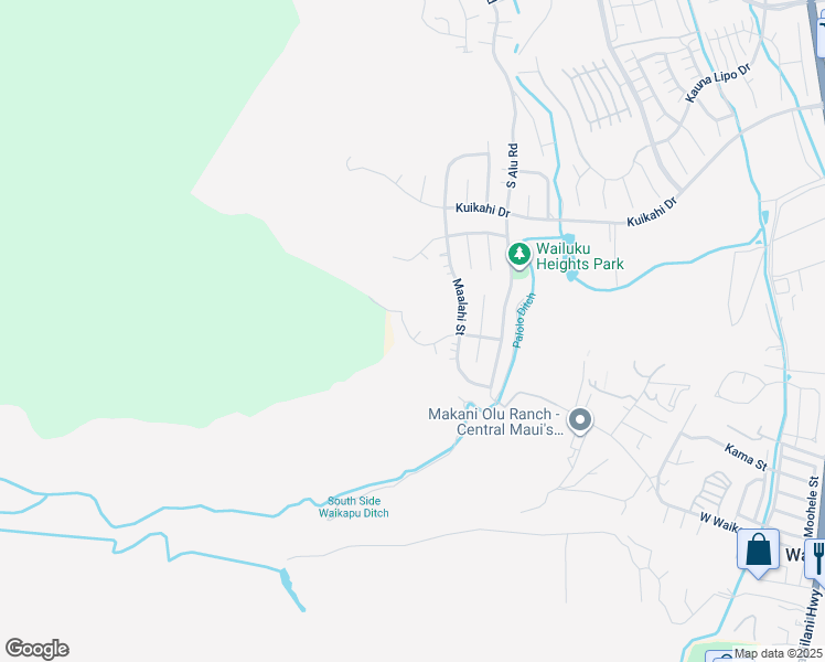 map of restaurants, bars, coffee shops, grocery stores, and more near 570 Kulaiwi Drive in Wailuku