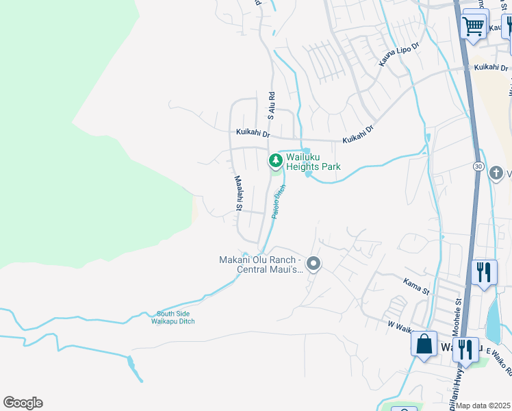 map of restaurants, bars, coffee shops, grocery stores, and more near 707 Noweo Place in Wailuku