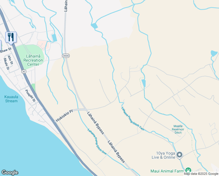 map of restaurants, bars, coffee shops, grocery stores, and more near 78 Mele Komo Place in Lahaina