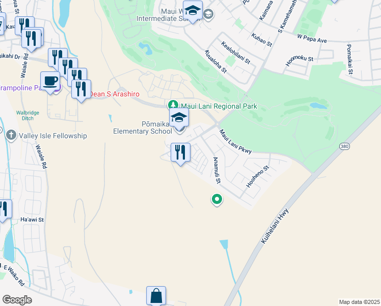 map of restaurants, bars, coffee shops, grocery stores, and more near 209 Alake St in Kahului