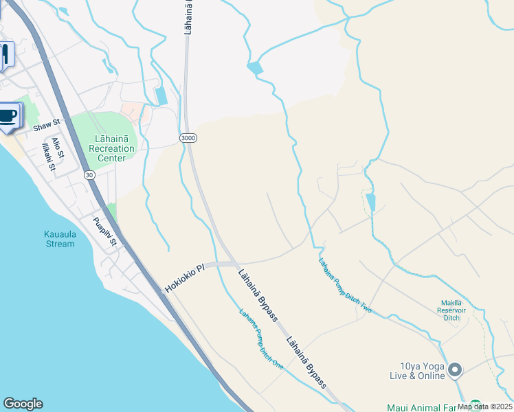 map of restaurants, bars, coffee shops, grocery stores, and more near 13 Mele Komo Place in Lahaina