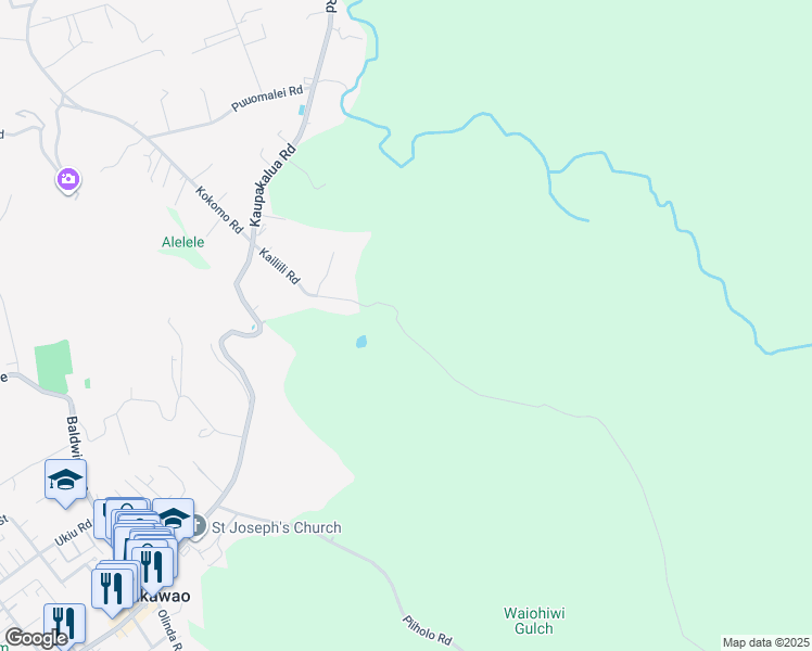 map of restaurants, bars, coffee shops, grocery stores, and more near 3101 Kailiili Road in Maui County