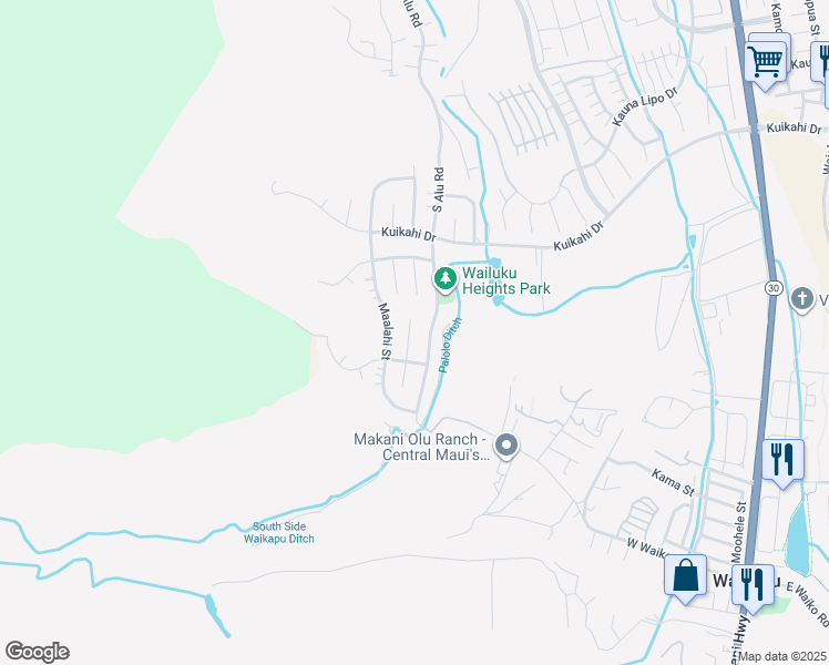 map of restaurants, bars, coffee shops, grocery stores, and more near 681 Noweo Place in Wailuku