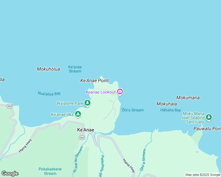 map of restaurants, bars, coffee shops, grocery stores, and more near Keanae Road in Maui County