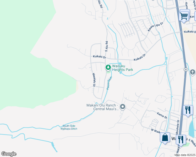 map of restaurants, bars, coffee shops, grocery stores, and more near 680 Noweo Place in Wailuku
