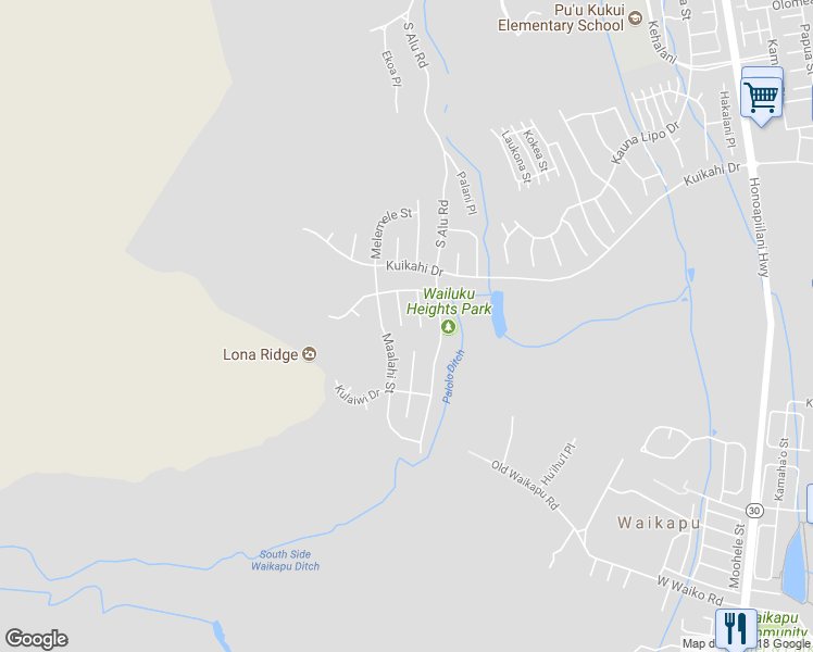 map of restaurants, bars, coffee shops, grocery stores, and more near 643 Anela Place in Wailuku
