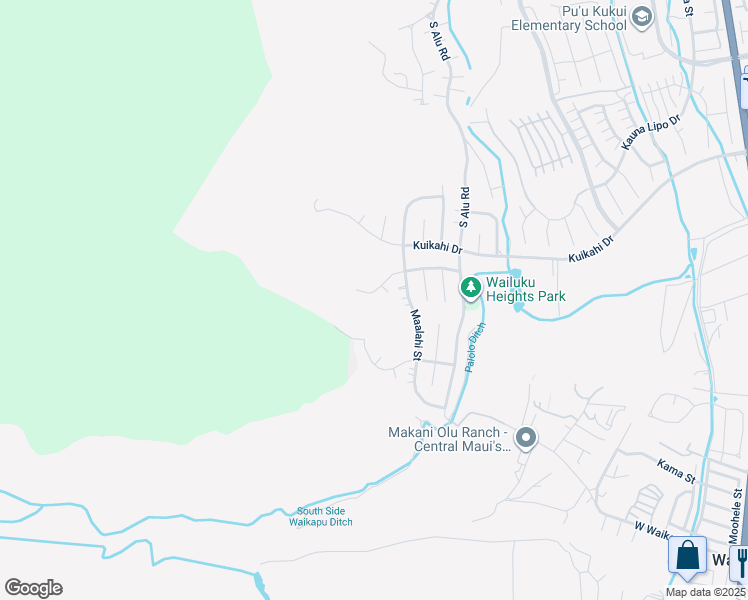 map of restaurants, bars, coffee shops, grocery stores, and more near 533 Polulani Drive in Wailuku