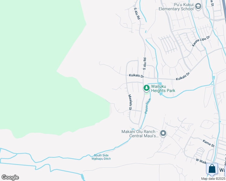 map of restaurants, bars, coffee shops, grocery stores, and more near 543 Polulani Drive in Wailuku
