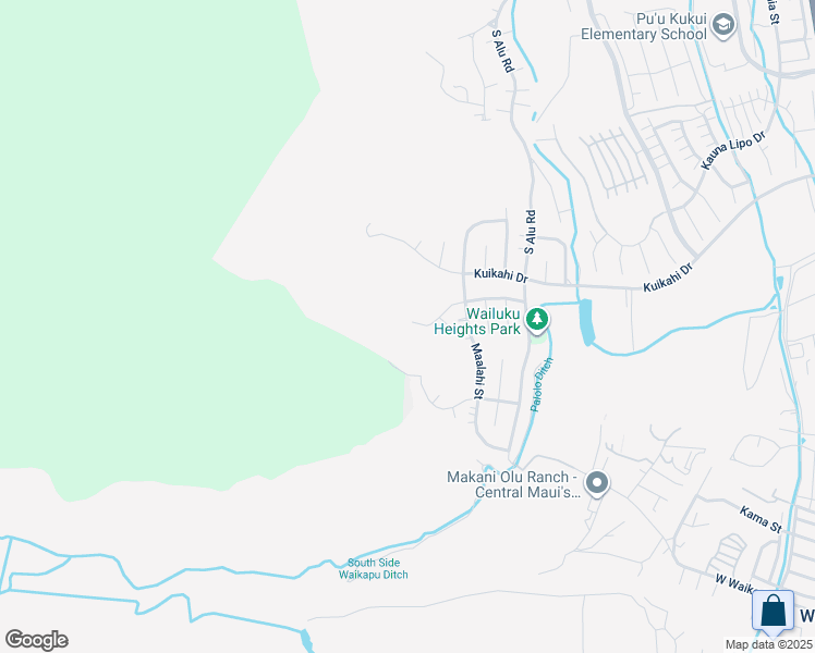 map of restaurants, bars, coffee shops, grocery stores, and more near 551 Polulani Drive in Wailuku