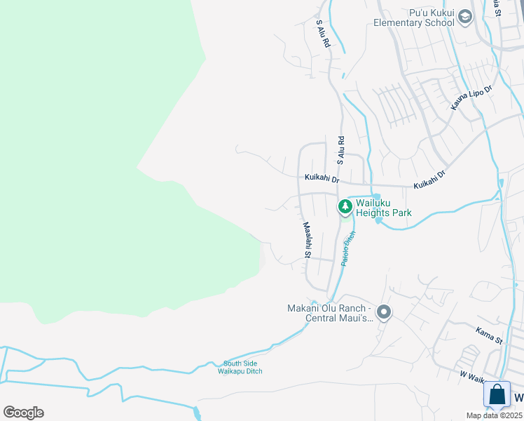 map of restaurants, bars, coffee shops, grocery stores, and more near 551 Polulani Drive in Wailuku