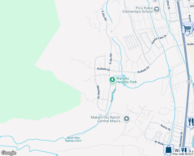 map of restaurants, bars, coffee shops, grocery stores, and more near 611 Maalahi Street in Wailuku