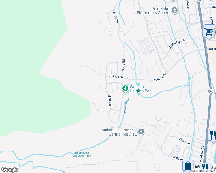 map of restaurants, bars, coffee shops, grocery stores, and more near 611 Maalahi Street in Wailuku