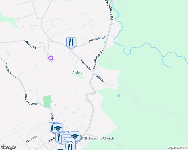 map of restaurants, bars, coffee shops, grocery stores, and more near 1756 Makawao Avenue in Makawao