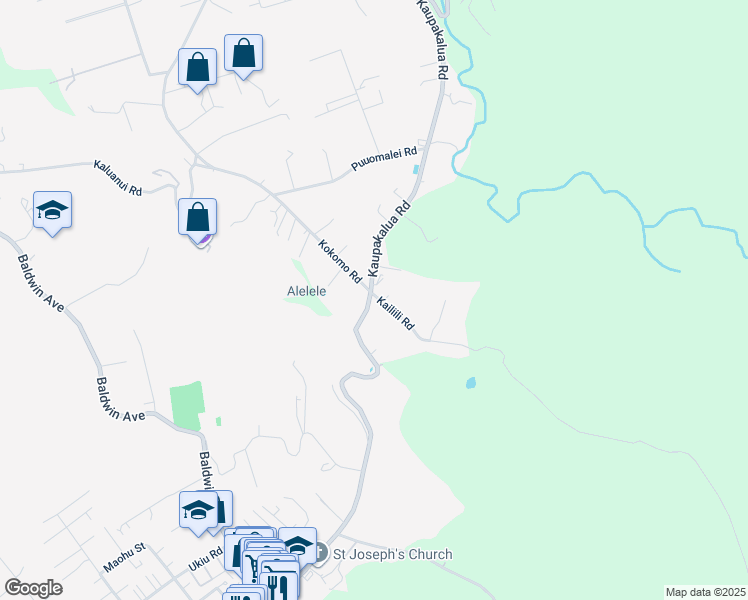 map of restaurants, bars, coffee shops, grocery stores, and more near 1756 Makawao Avenue in Makawao