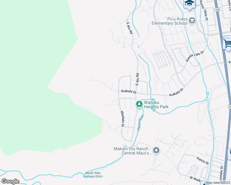 map of restaurants, bars, coffee shops, grocery stores, and more near 503 Kuikahi Drive in Wailuku