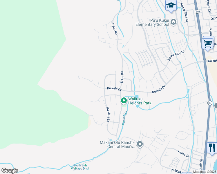 map of restaurants, bars, coffee shops, grocery stores, and more near 472 Hiilei Place in Wailuku
