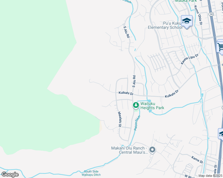 map of restaurants, bars, coffee shops, grocery stores, and more near 551 Iiwi Way in Wailuku