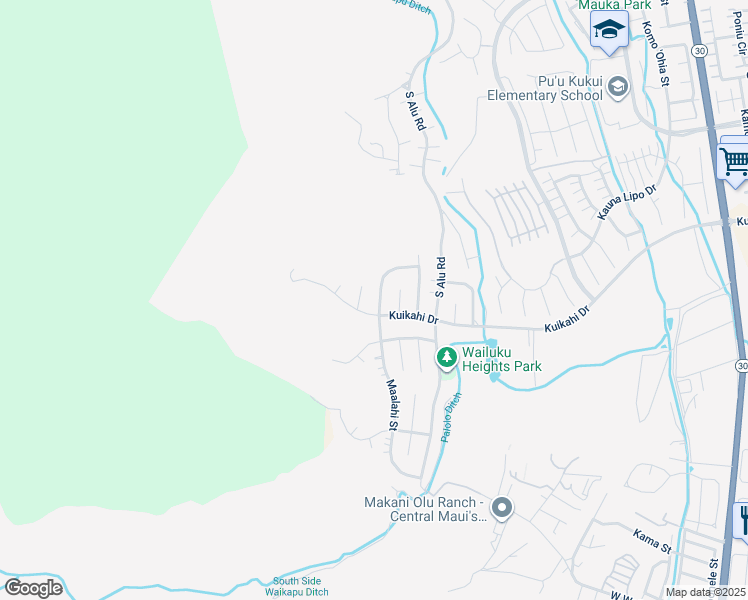 map of restaurants, bars, coffee shops, grocery stores, and more near 546 Melemele Street in Wailuku